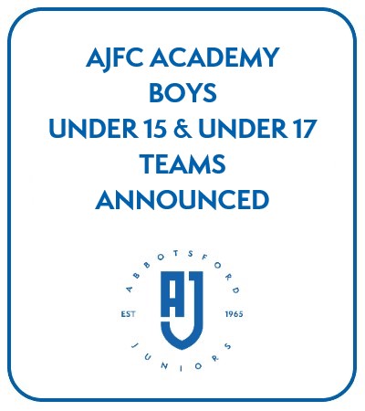 AJFC Academy Boys Under 15 and Under 17 Teams for 2022