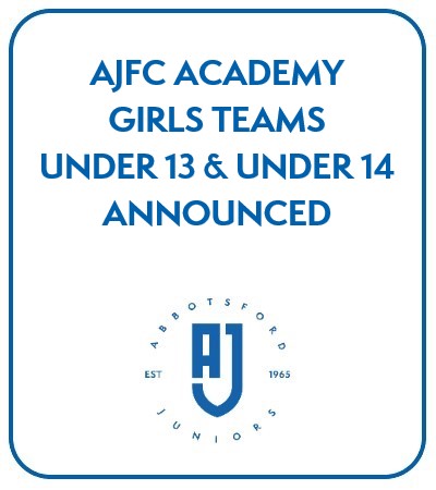 AJFC Academy Girls Under 13 and Under 14 Teams for 2023