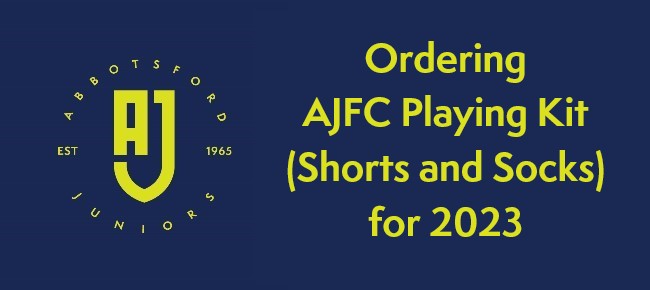 Important informatino about ordering playing kit - shorts and socks for 2023